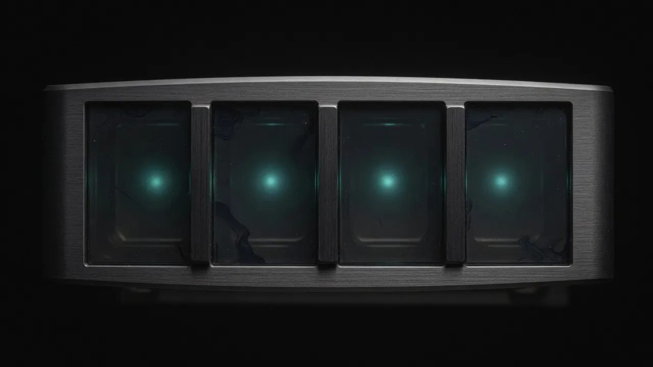 Four isolated smoked-glass chambers in one graphite instrument.