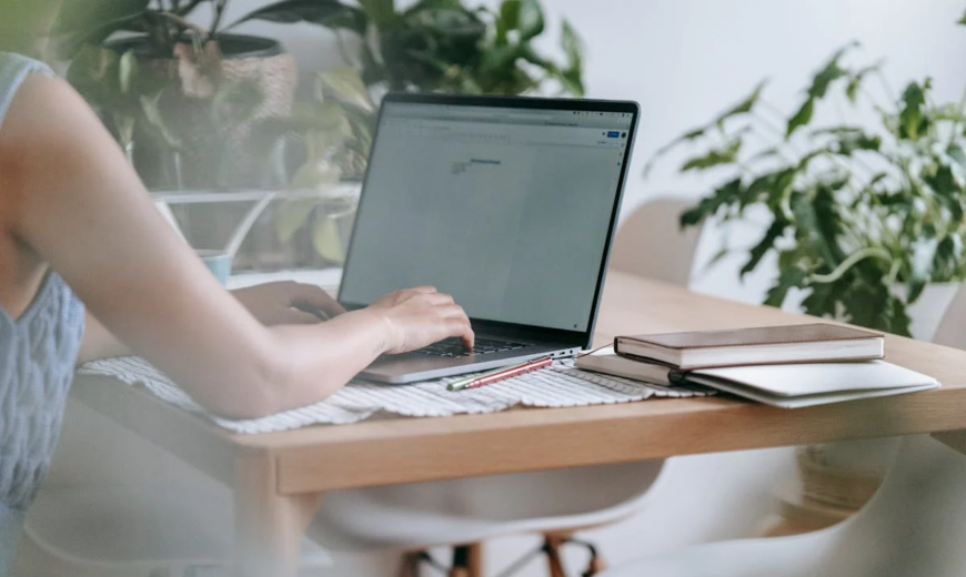 A person working on a laptop