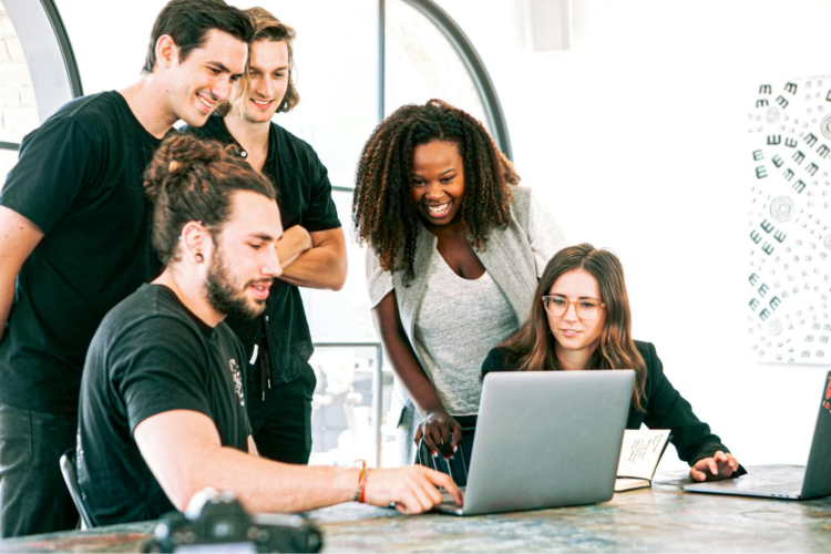 A team working together in the office