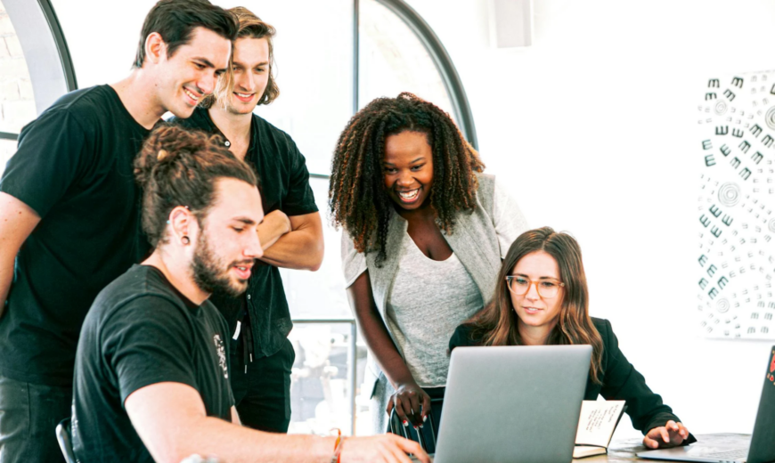 A team working together in the office